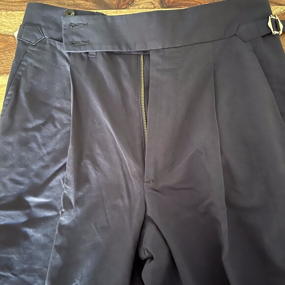 Made-to-Measure Sartorial Navy Chino Pants - Picture 4 of 5